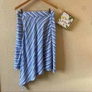 Fresh produce blue and white asymmetrical skirt